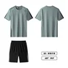 KJW6807 - ชุดเสื้อยืดวิ่งสีเทา