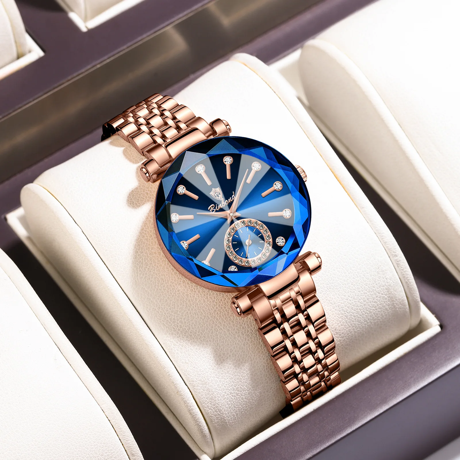 Stylish Women\'s Diamond Analog Watch - Waterproof, Luminous, Two-Tone Design Classic Diamond Watch Se 40mm For Women 27*34mm... From  main image 3