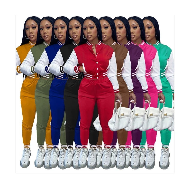 Women's Fashion Casual Tracksuit Women's Baseball Jersey