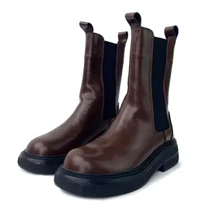 Customized Exquisite Women's New Leather Boots Round Toe Knee Boots Fashion Trend Boots