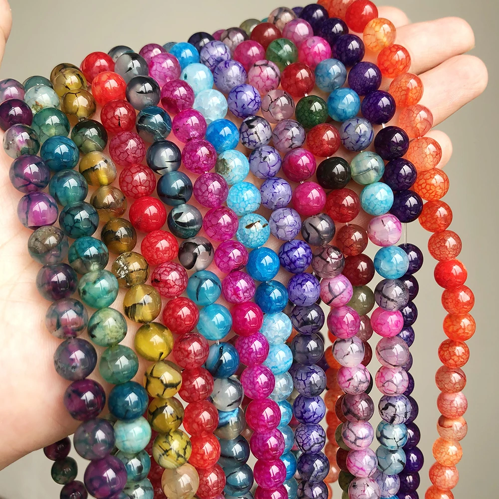 Perline Rotonde Sfuse In Agata Naturale Opaca, Filo Da 39 Cm - Foto 7