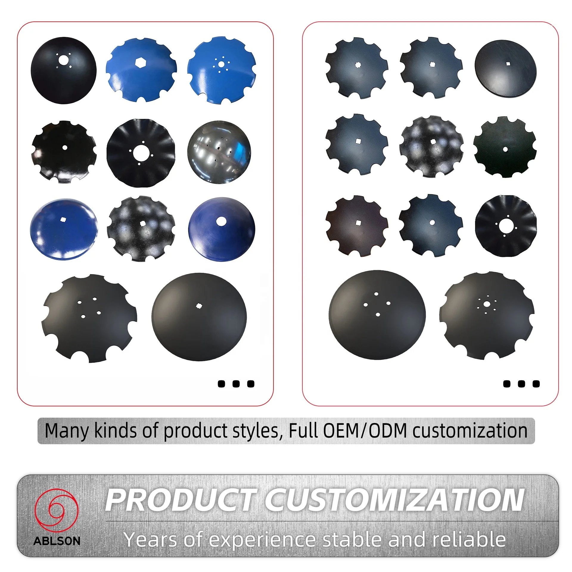 ABLSON Harrow Disc Blade and Plow Disc for Tractor or Cultivator Blades With Plough Spare Part for Rhino Tractor Parts for Mtze