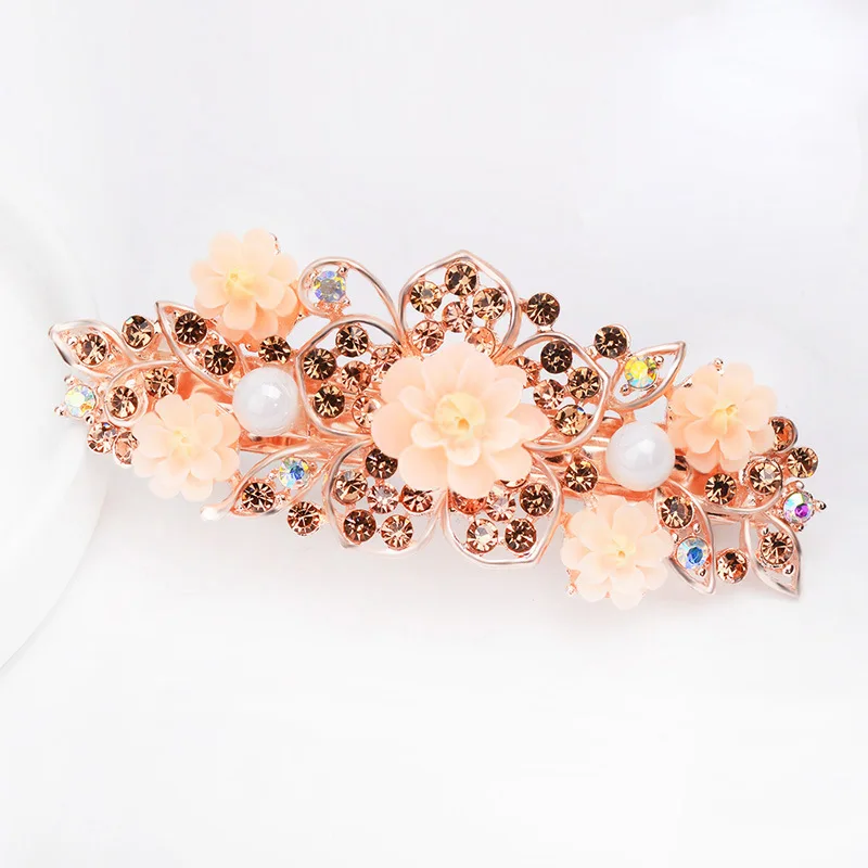 Handmade Spring Hair Accessories Women Elegant Adult Resin Flower Hair