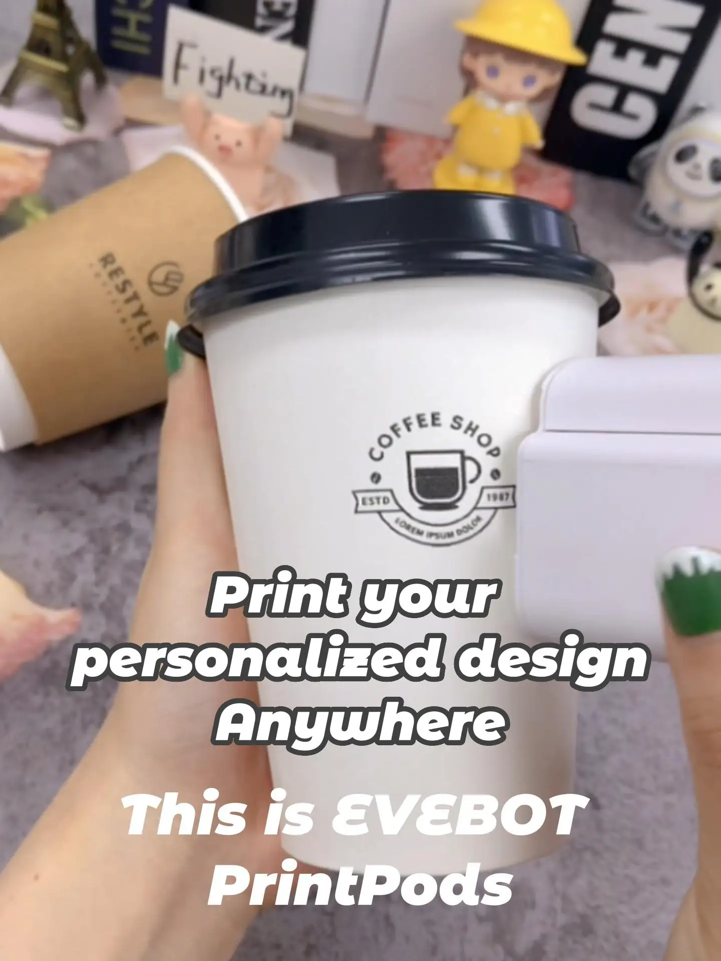Evebot Portable Printer Printpods Mini Inkjet Printers Carton Logo ...