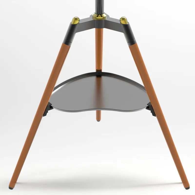 Multifunctional Artistic TV Stand Display Racks Easel Floor TV Mount Tripod Wood Leg With a Love Tray TV Bracket