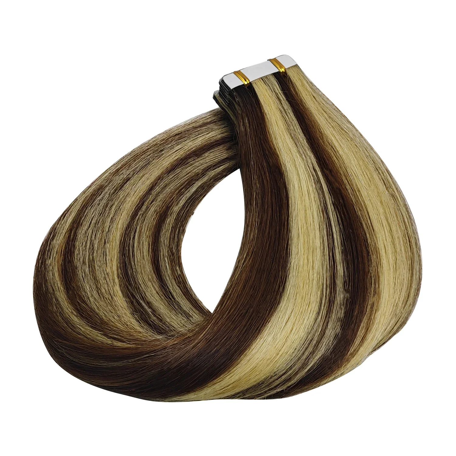 Echthaar-Extensions, 40,6–66 cm, Naturschwarz, Nr. 1, 100 % Remy-Hauttresse, selbstklebend, zum Aufkleben für den Salon, hohe Qualität_voghion.com