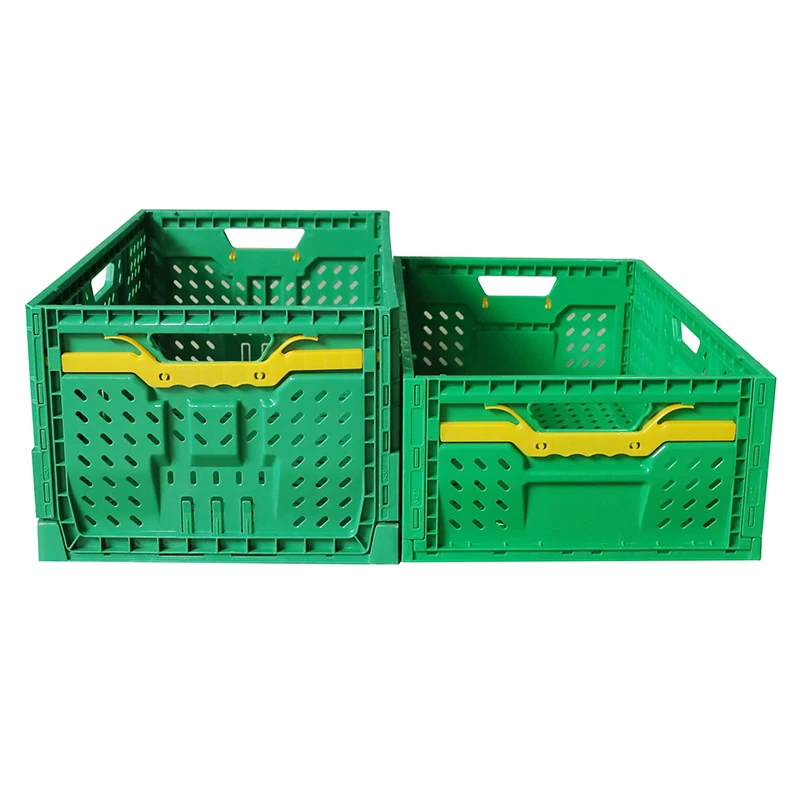 High-quality Green Mesh Storage Folding Box Agriculture Plastic Vented Foldable Crate for Vegetable and Fruit