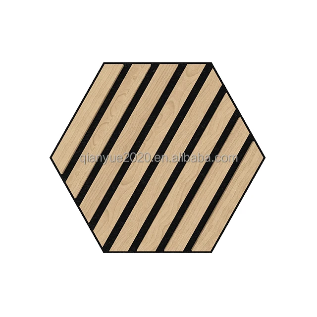 hexagon acoustic panel  Wood Slat Decoration Ceiling Walls background sound proof twill acoustic panel