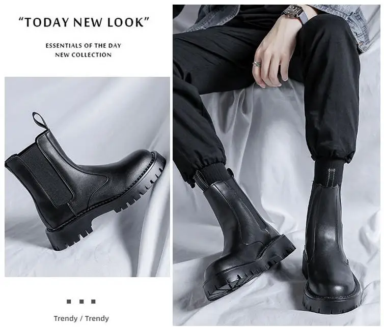mens platform ankle boots
