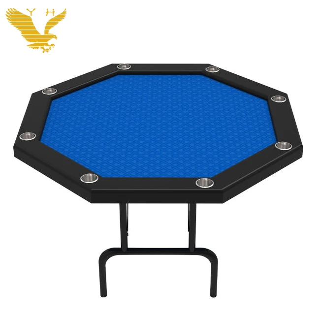 YH 56 дюймов простой многоугольник Настольный складной стол для игры в покер с чашка из нержавеющей стали