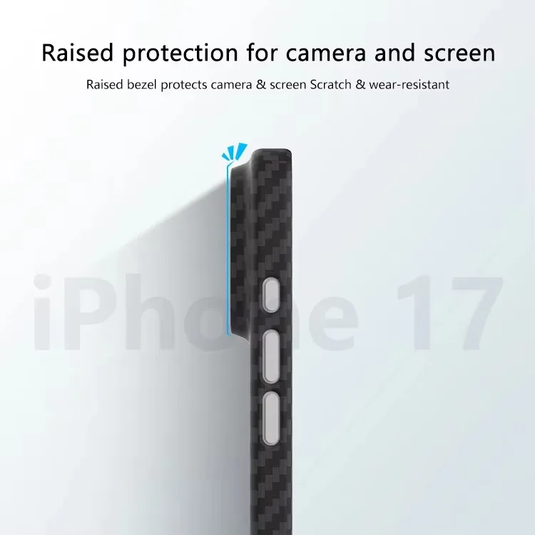 product laudtec carbon fiber slim mobile phone case for iphone 17 air 16 15 pro max thin drop proof hard cover camera protection sjk1087-6