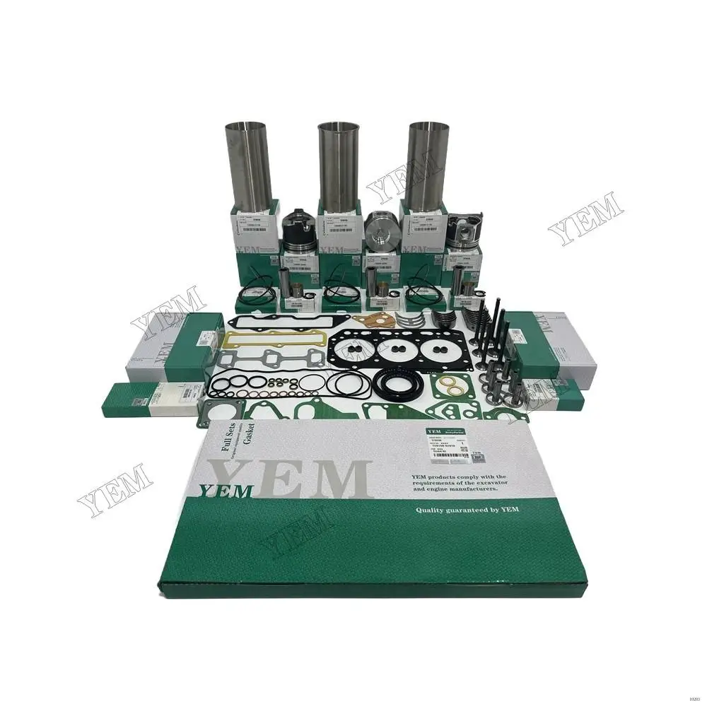 3TNV88 Rebuild Overhaul Kit With Bearings Cylinder Liner Piston Rings Full Gasket Set Engine Valves Kit for Yanmar