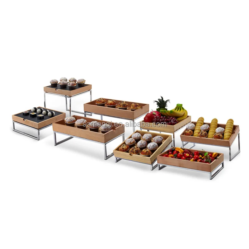 Manqi-equipo De Cocina De Madera Para Hotel,Soporte De 2 Niveles,Armario De  Buffet,Exhibidores De Madera Modernos Para Boda - Buy 2 Niveles De Soporte  Buffet Pantalla,De Exhibición De Madera Elevadores Product on 