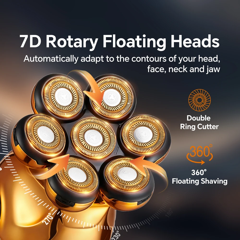 Rechargeable Seven Blade Electric Shaver Set USB Powered Bald Hair Clipper Razor Trimmer for Beards for Household and RV Use manufacture