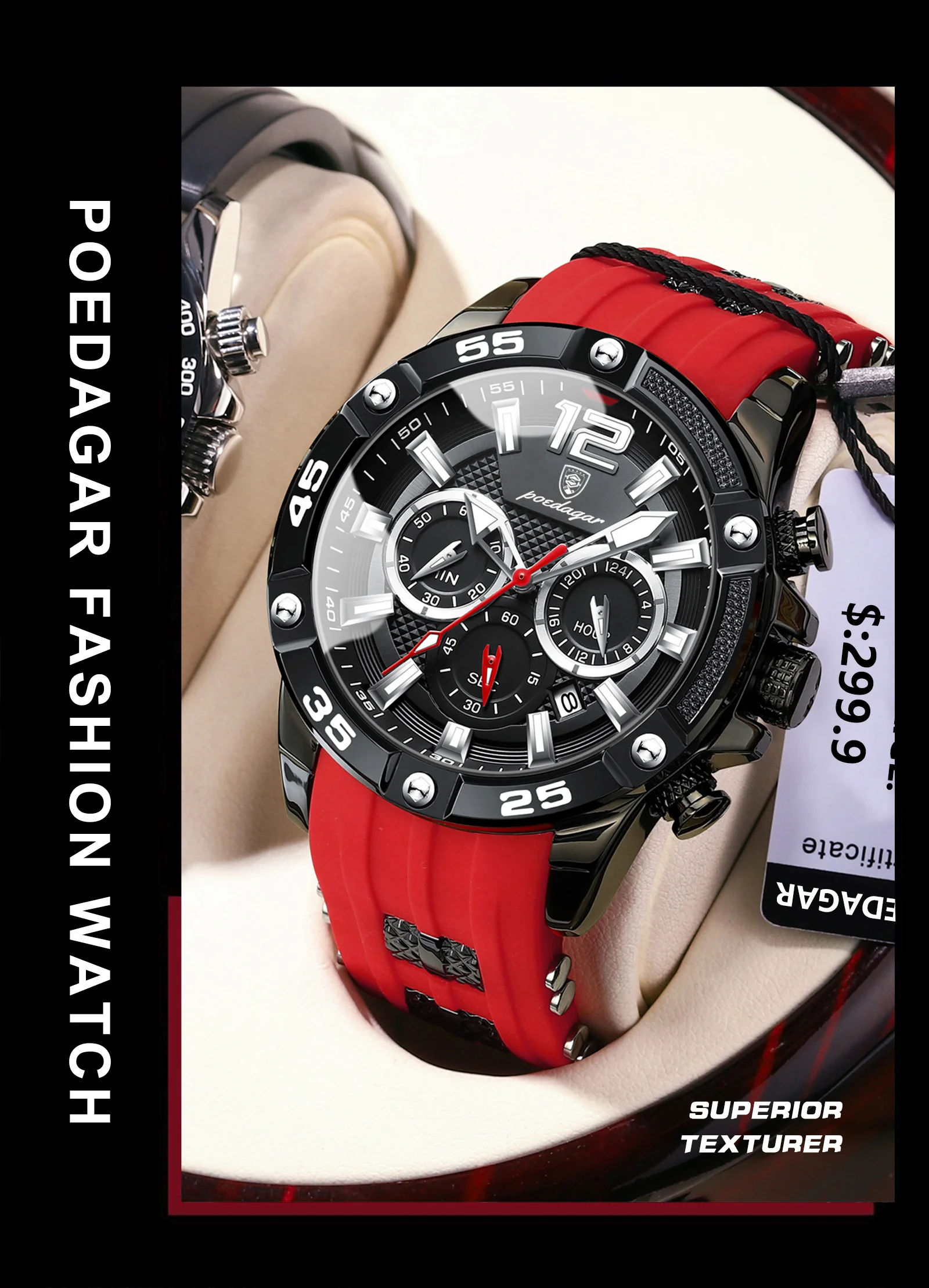 Pagani Design 1701 Orologio Uoo Cronografo Analogico VK63 Orologio al Quarzo Cinturino in