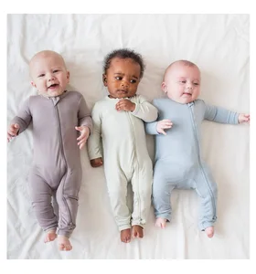 Newborn Footless Pajamas Zipper Long Sleeve Sleep Outfit Baby Cotton Romper