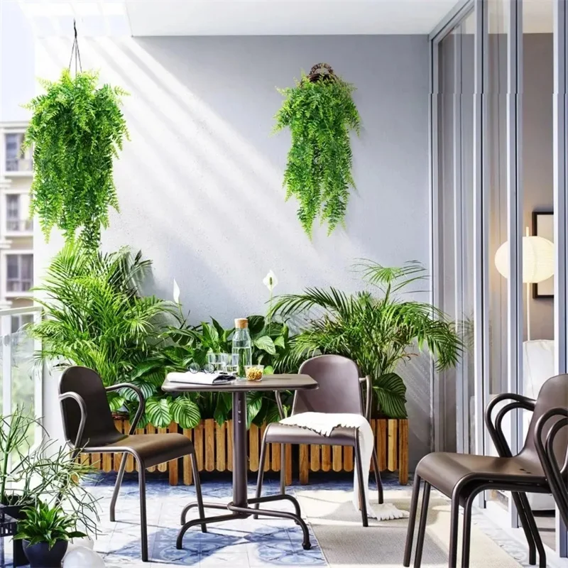 Perser Farn Bltter Reben Home Room Decor Hngende knstliche Pflanze  Kunststoff Blatt Gras Hochzeits feier Wand Balkon Dekor