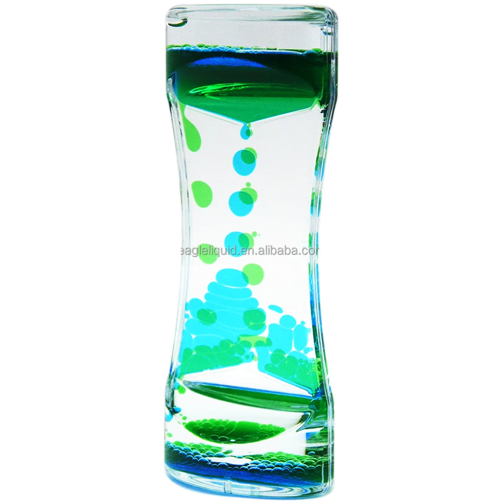 Custom logo Printing Color Water Floating Acrylic Liquid Gel Hourglass