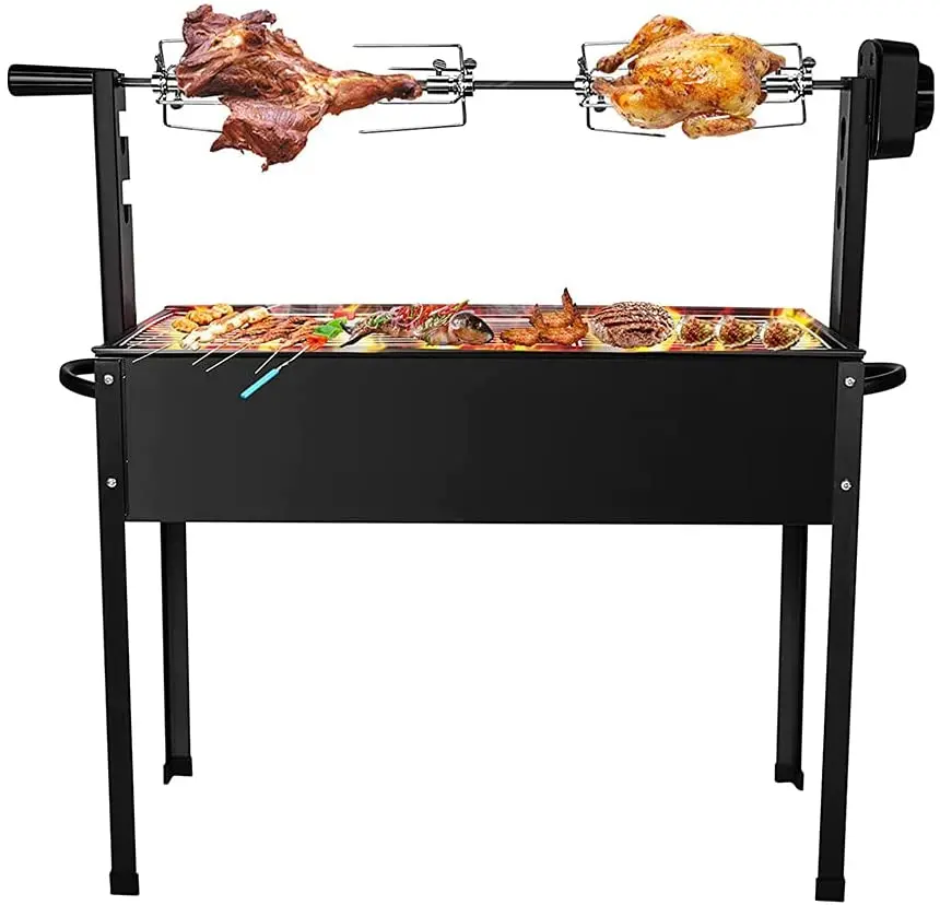 Bbq Steel Rode High Quality Modern Stainless Steel Electric Rotisserie BBQ Grill ...
