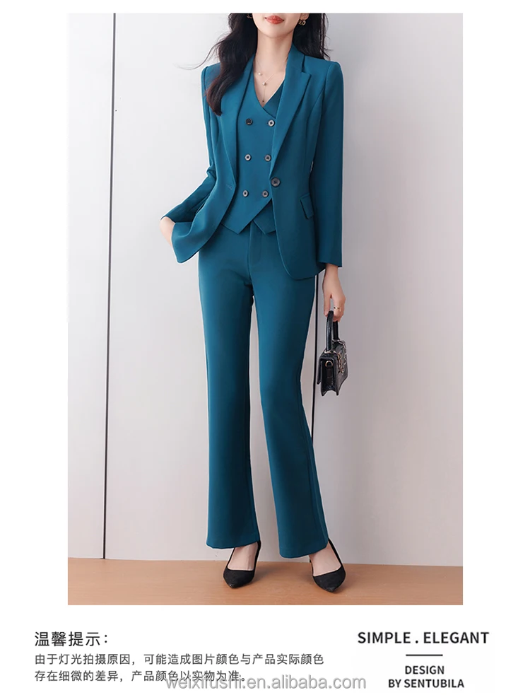 スーツ PAROSH Women Suit Jackets D420220PANTY23012 Blue 61PnU1FVkcL._AC_SX569_.jpg