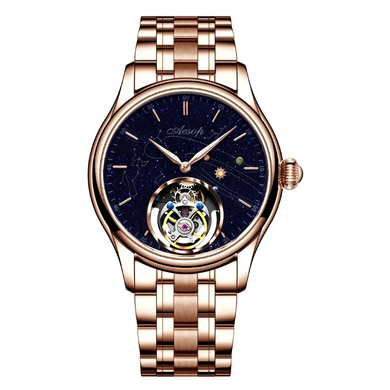 新着クラシックリアル手巻き高級ブランドTourbillonムーブメント