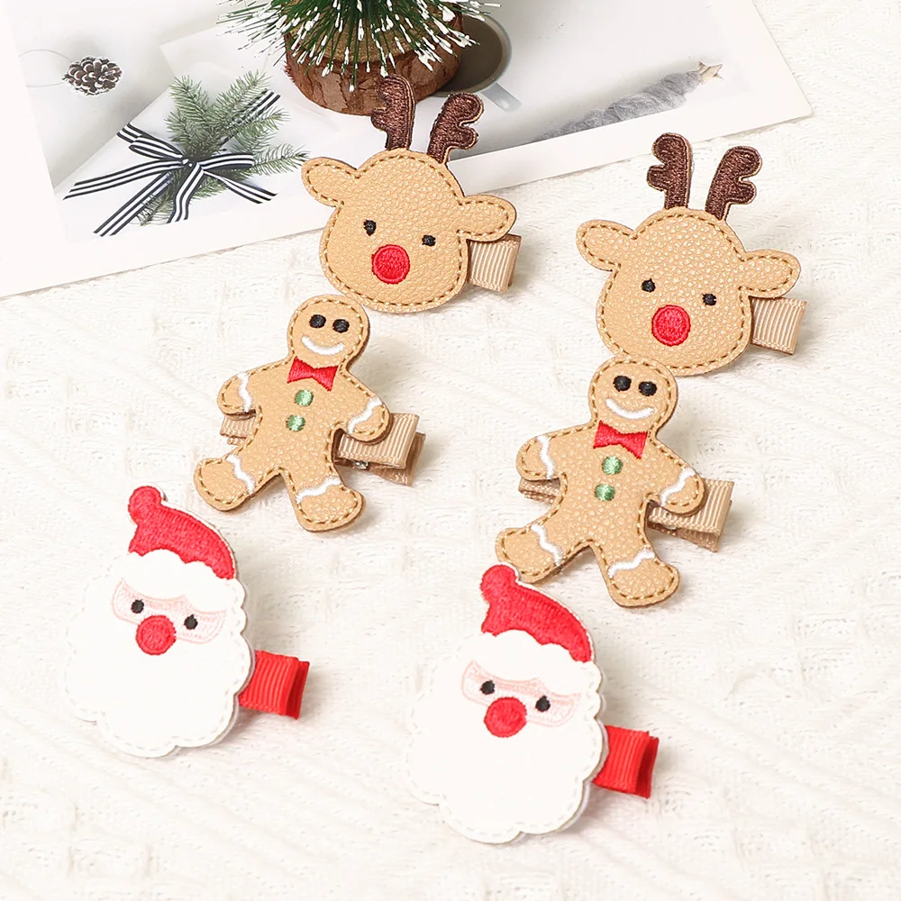 Fermagli Per Capelli Natalizi Per Bambini E Ragazze | Tema Pupazzo Di Neve, Alce, Albero | Morbidi E Sicuri In PVC/resina | 6x2x2 Cm