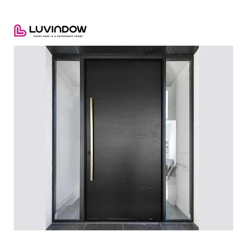 Original Factory Customized Security Front Wooden Pivot Entrance Door External Modern Solid Wood Entry Door