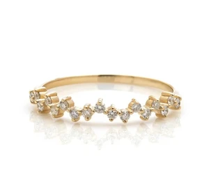 Bespoke 925 Sterling Silver 5A Cz Ring Minimalist Jewelry Customize Gold Vermeil Jewelry Ring