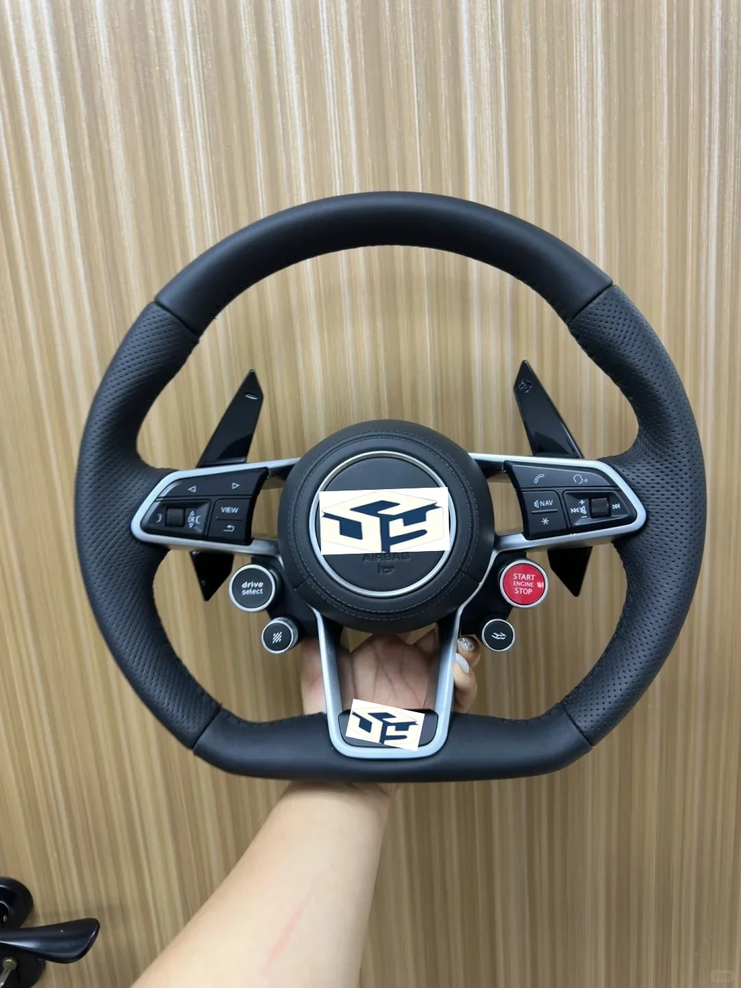Custom Upgrade Volant Lenkrad Black Trim Leather Steering Wheel
