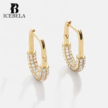 925 Sterling Silver Fashion Clip on Earring Fine Jewelry Bohemian Unique Trendy Zircon Oval Hoop Earrings Wholesale for Women