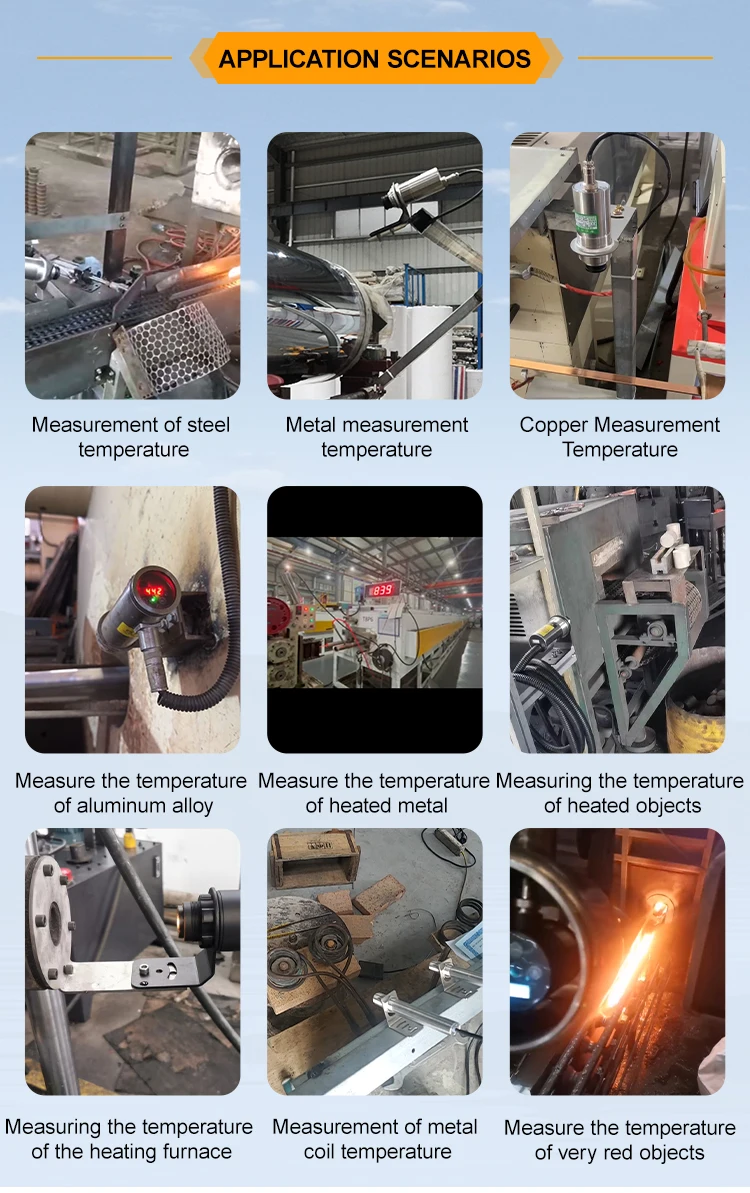 JSD-CH0418 Non-contact Infrared Thermometer Sensor 400~1800℃ Online Infrared Temperature Sensor supplier