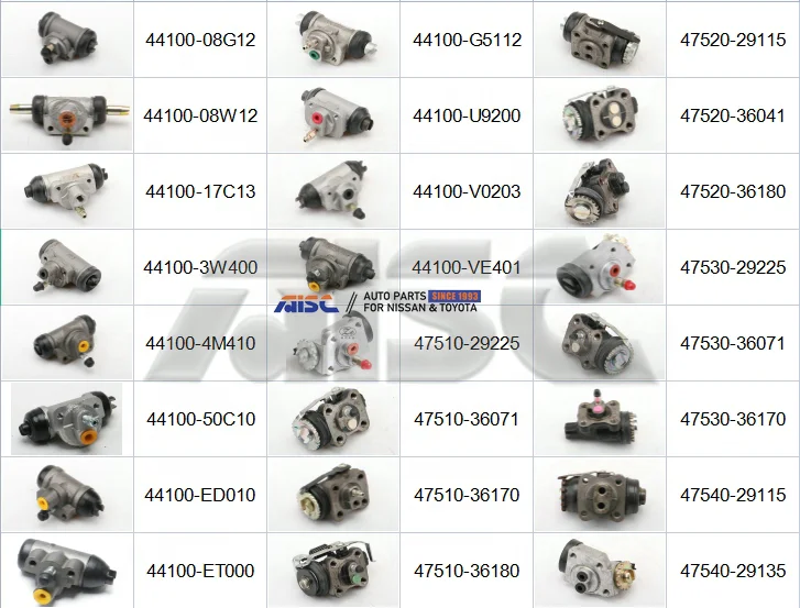 AISC Auto Parts  Brake Slave Cylinder Brake Wheel Cylinder  for Nissan  TOYOTA 44100 47510 47520 47530 47540 47550 47560 47570