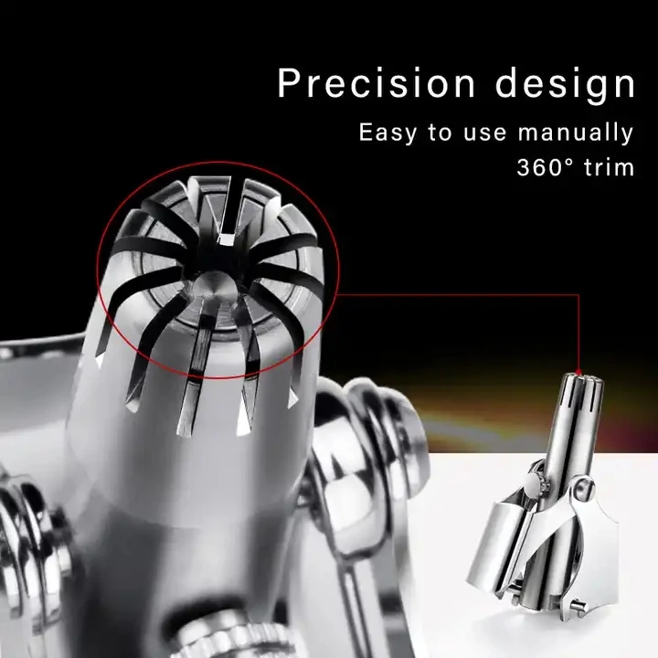 Silver Alloy Personal Care Nose Hair Trimmer Head Practical Artifact Scissors for Hand Trimming for Household Car Garage Use