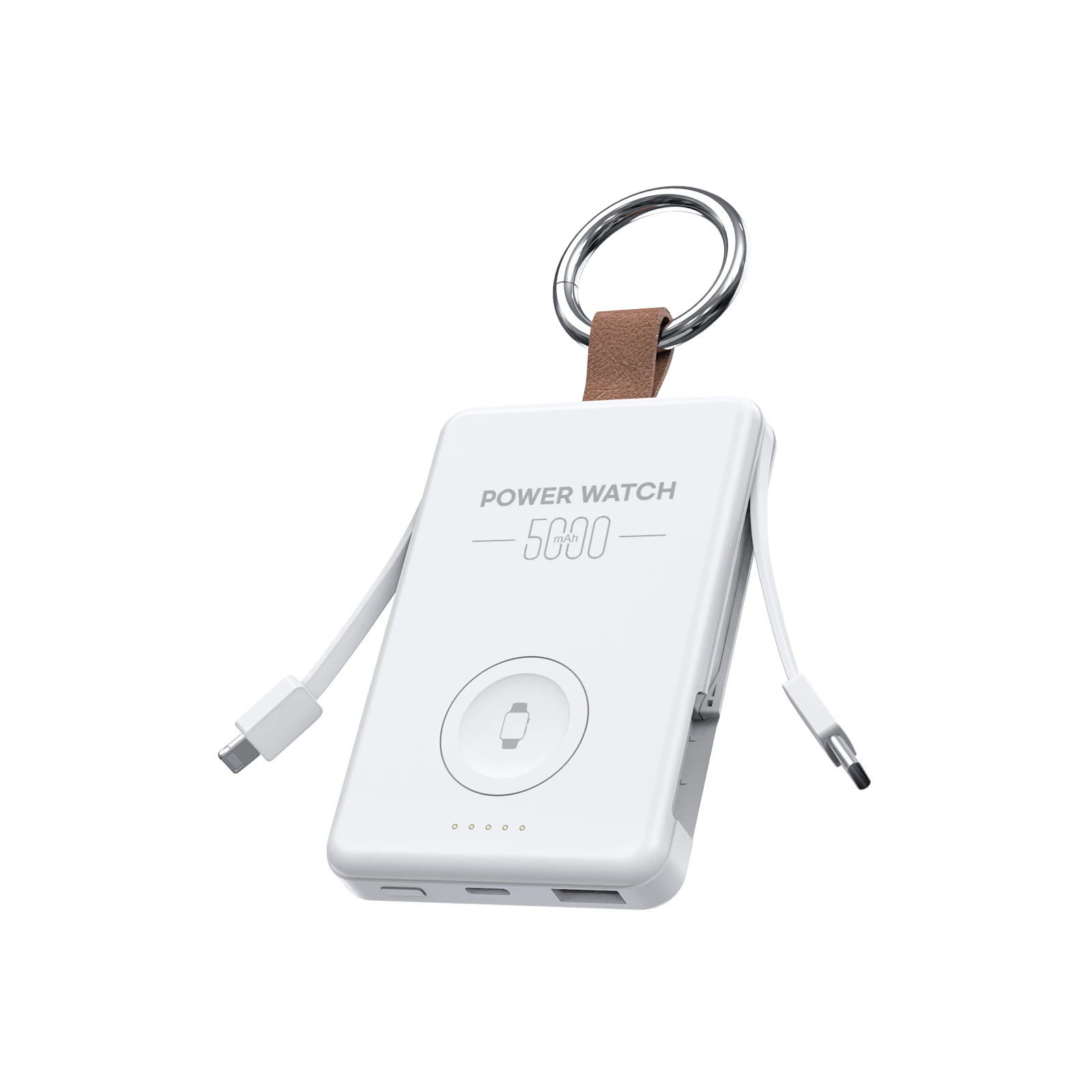 Newest Small Portable Mini Power Bank Emergency Wireless Charger Power Bank  with Watch Charger Keychain Portable Power Bank