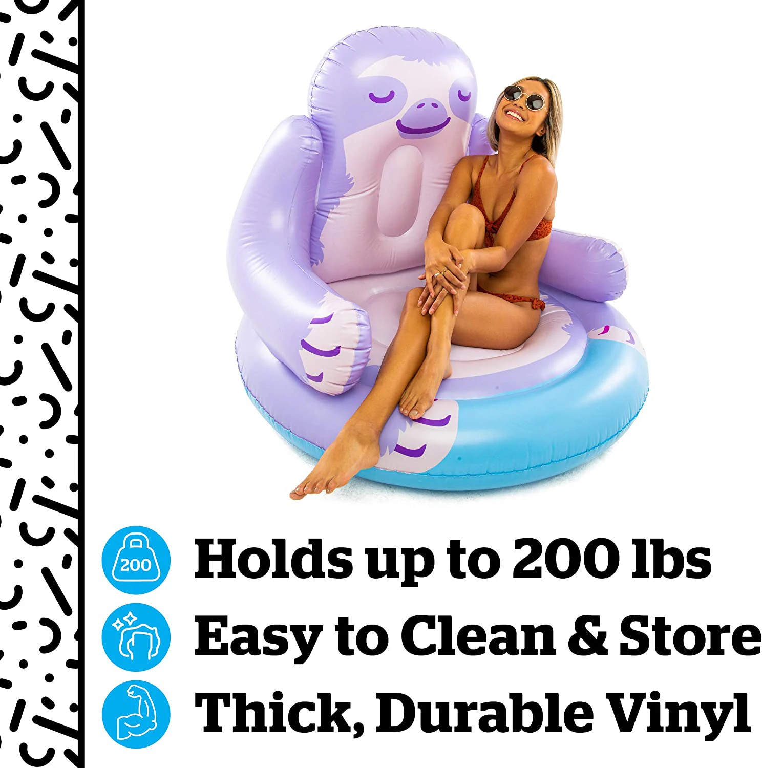 Inflatable Cute Sloth Pool Float That Measures Over Feet Funny