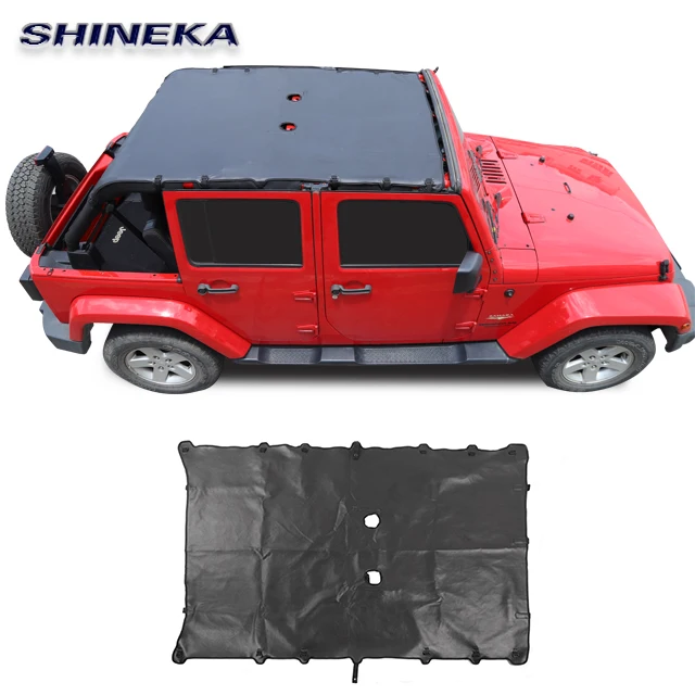 Length Soft Car Sunshade Mesh Top Full Cover Auto Accessory For Jeep  Wrangler Jk Jku 4 Doors 07-18 - Buy Anti Uv,Roof Sunshade,Top Cover Product  on 