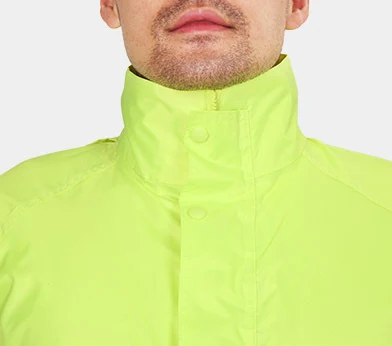 Wholesale Custom Safety Jackets Reflective Fluorescent Green Rainsuit Coat Printing Men Waterproof W
