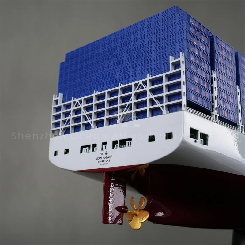 We specialize in premium container ship models, exclusive WANHAI models and shipping line customized models, ideal as high-end gifts. Exquisite craftsmanship ensures top-tier simulation, with vivid details replicating real ship structures and container layouts perfectly. Support personalized customization of logos, paint and specifications to highlight your brand features. Superior quality, solid materials and neat finish, suitable for maritime exhibitions, corporate displays and business gifts. Bulk orders available with favorable prices and timely delivery.Amber@vesselmodel.com Tel: +86 18038048785
