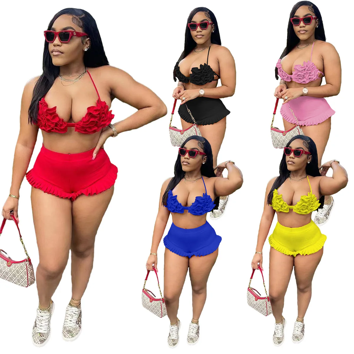 Ready To Ship S-2xl Summer Two Piece Bikini Hot Sexy Ladies Short Sets For  Women 2023 - Buy Two Piece Set,Ready To Ship,Short Sets For Women 2023  Product on Alibaba.com