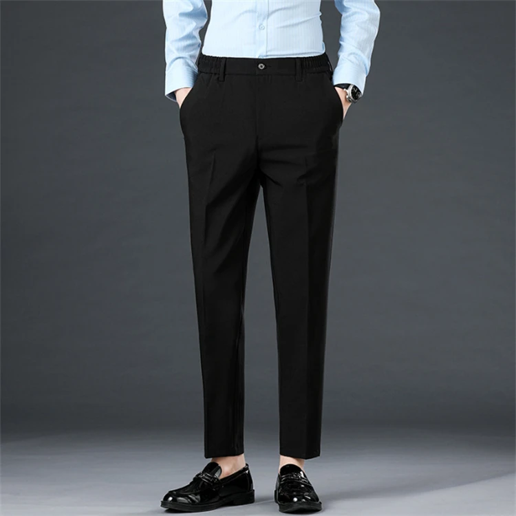 non iron slim fit dress pants Haggar Cool 18 Pro Heather Pants, Flat Front in Heather Grey main image 0