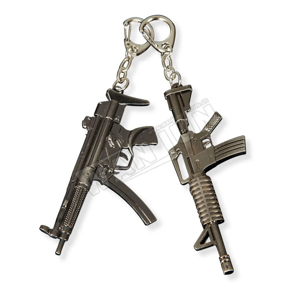 Factory Custom Cheap Mini Keychain De Armas De Fueg Zinc Alloy Gun Shape Keychain