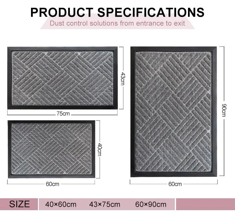 PP material loop pile surface TPE doormat outdoor front rubber door mat(图5)