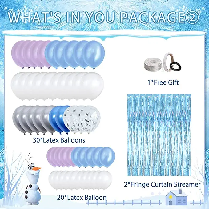 Décoration Anniversaire Reine Des Neiges 4 Ans - Kit Ballons Elsa Frozen - Nappe, Bannière, Déco Gâteau