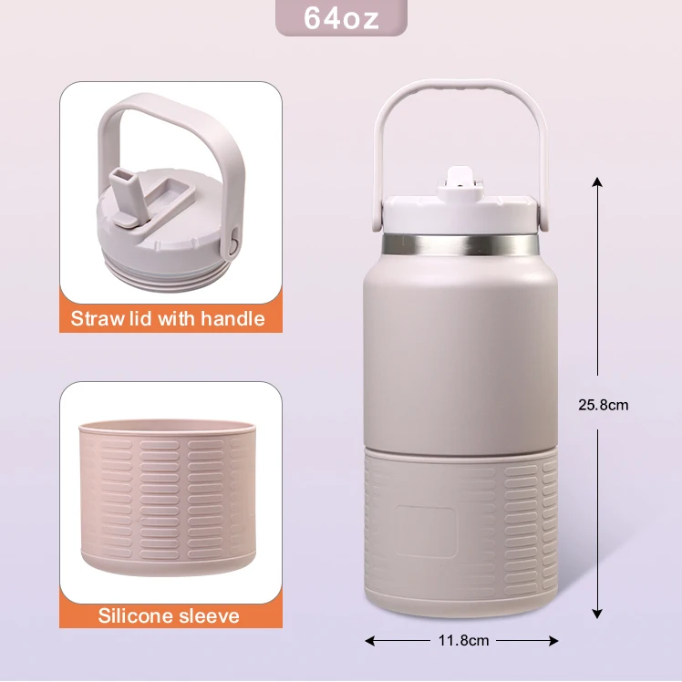 Water Bottle with Straw and Time Marker, Motivational BPA Free Leakproof Sports Water Jug for Fitness, Gym, Camping and Outdoor