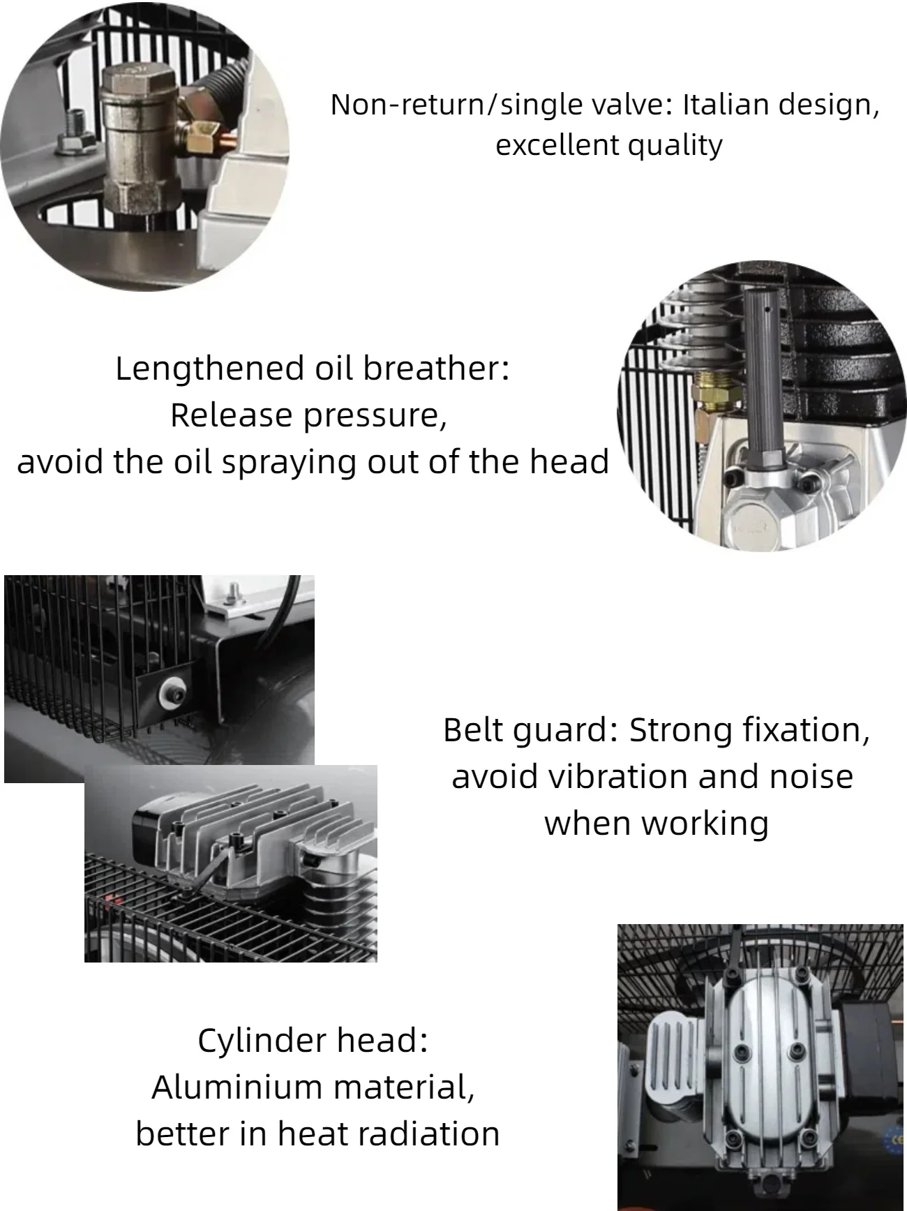 Italian Compressor Italian Type 4HP 300L Air Compressor With 3kw Motor Piston Belt Drive ...