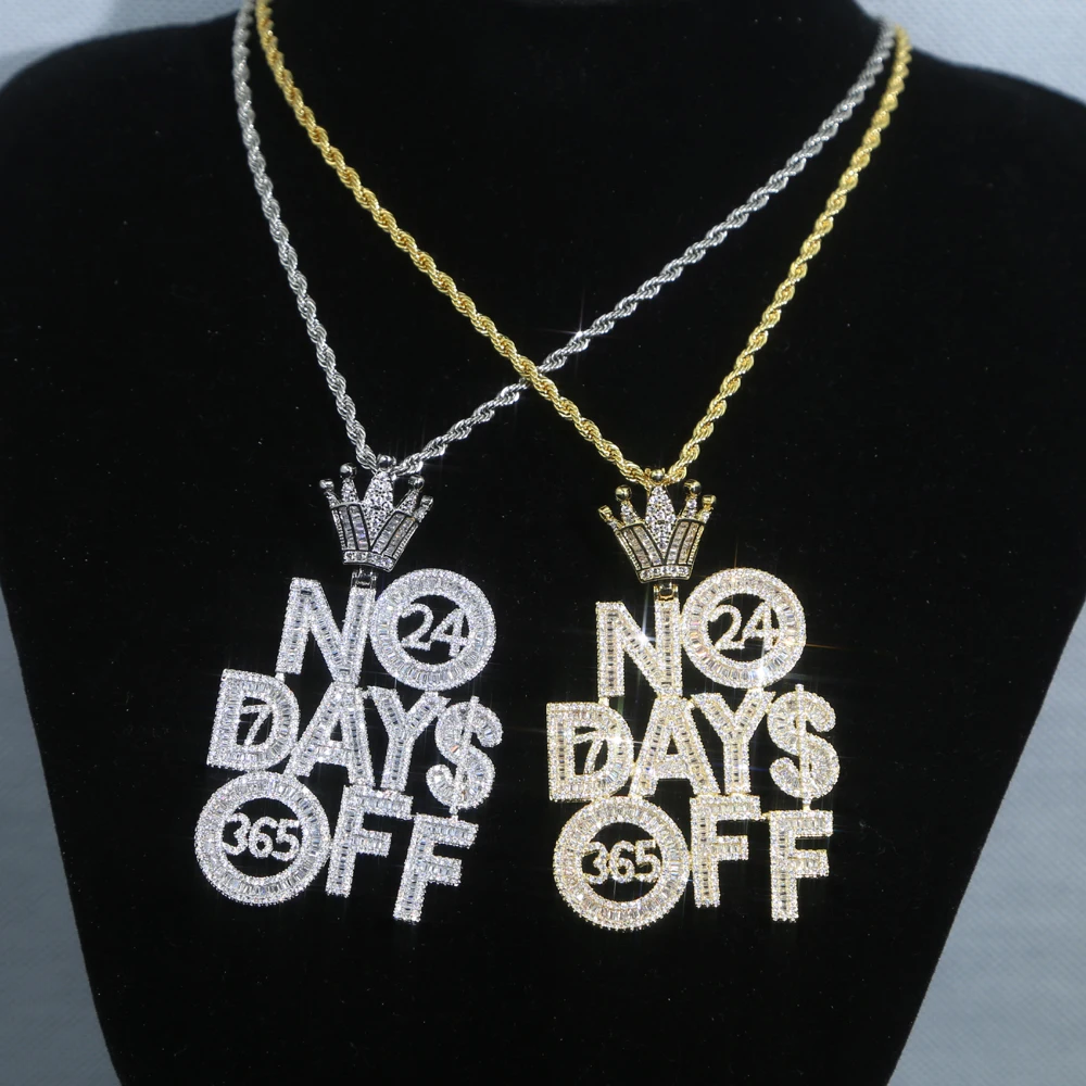 2023アイスアウトヒップホップNO DAYS OFFワードペンダント