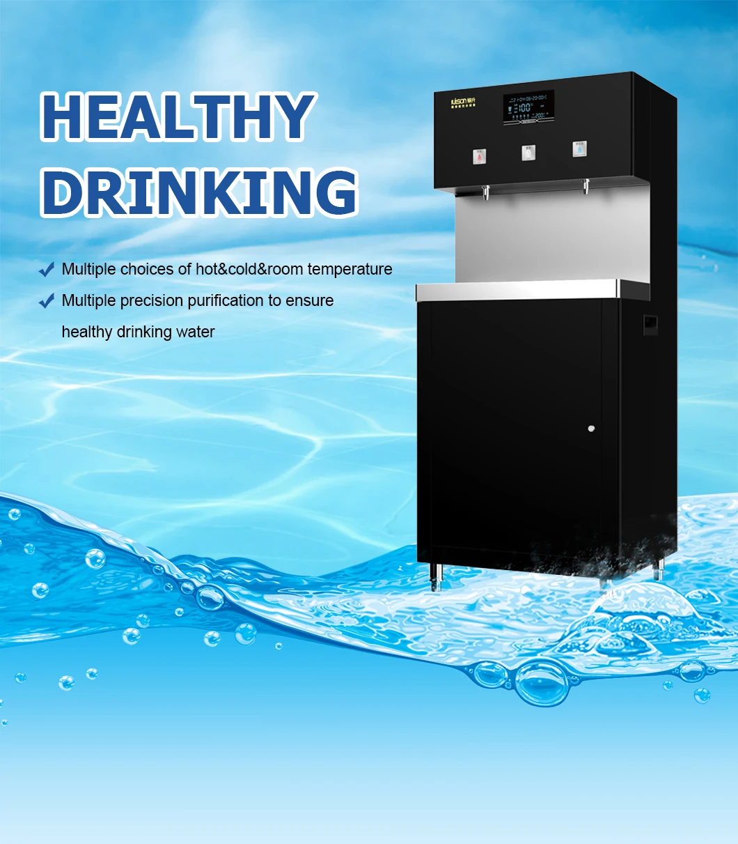 3 Taps commercial hot and cold direct drinking super water dispenser for industrial water dispenser details