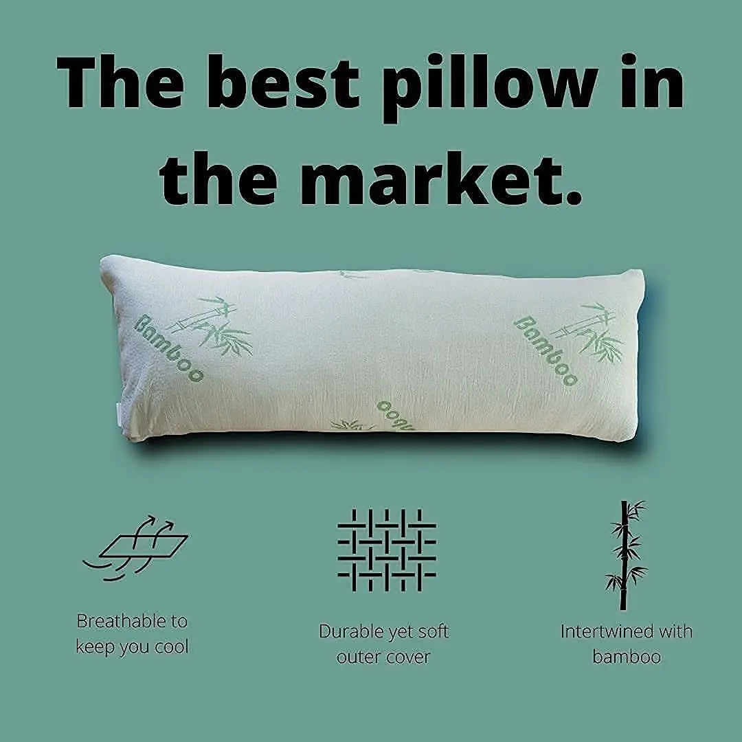 Bamboo Body Pillow For Adults Shredded Memory Foam Long Cooling Full