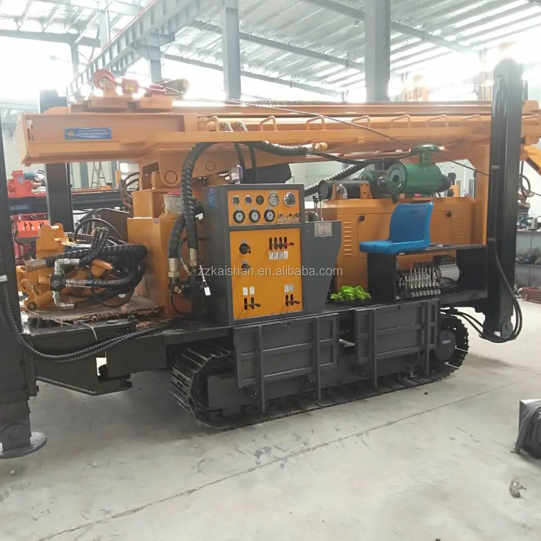 
 Fast Drill Speed 100m 200m 300m depth KW350 Crawler mounted diesel drilling rig for water well mac