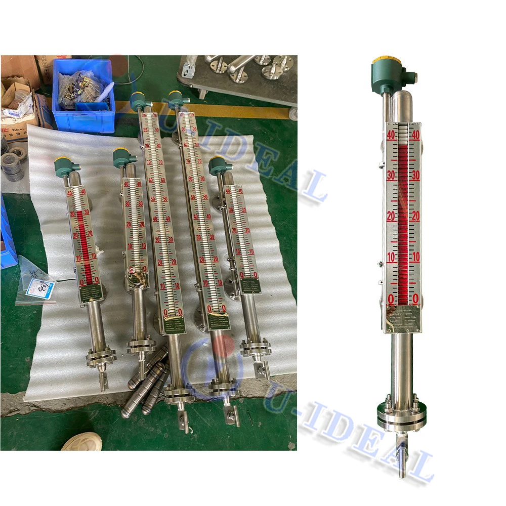 Industrial Grade Propane Tank Level Indicator Side-Mounted Magnetic Flap Gauge 4-20ma Signal Output for Water Tank Level Gauges